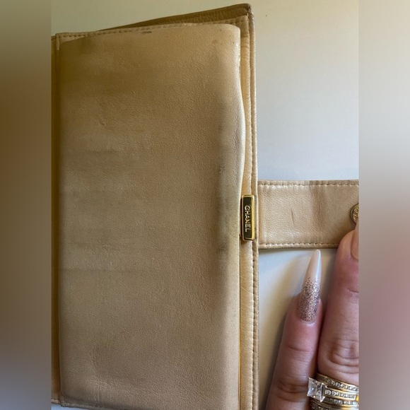 Chanel Timeless CC Continental Kisslock Flap Wallet Tan Caviar Leather Vintage - Picture 5 of 15